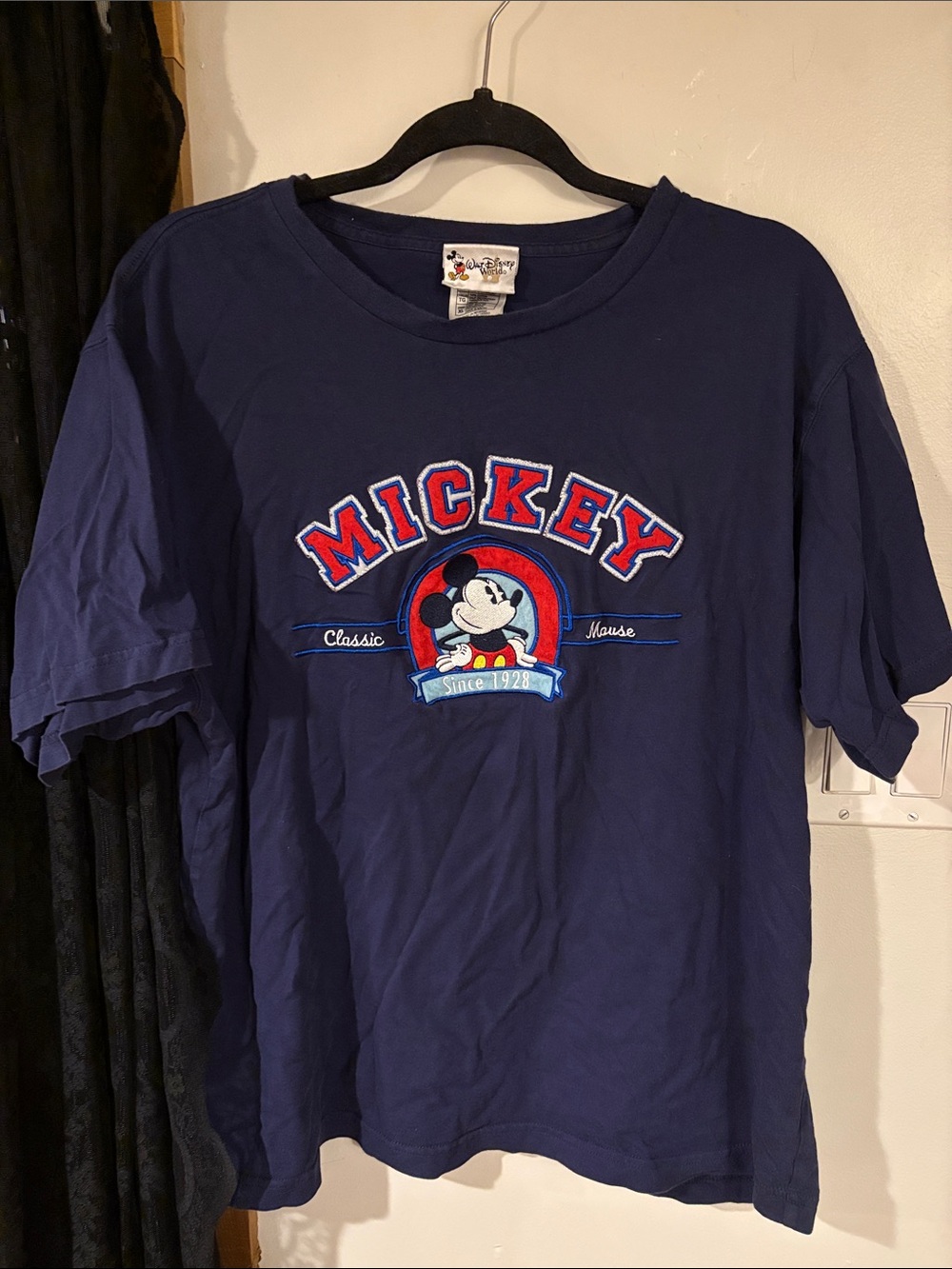 Disney Navy Blue Mickey Embroidered Logo Tee